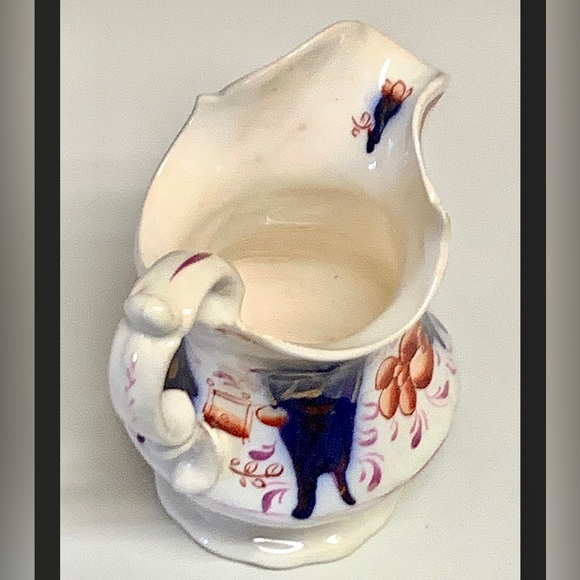 Early 1800s Antique Gaudy Welsh Unrecorded Pink Lustre Jug Handled Pitcher - Picture 9 of 10